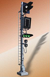 Светофор пятизначный с однозначной головкой с обратной стороны и трансформ. ящиками 17146-00-00-02