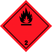 Знак «Опасность груза - воспламеняющиеся газы»