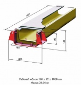 Коммуникационный канал 160x82x1000мм, 24.04 кг